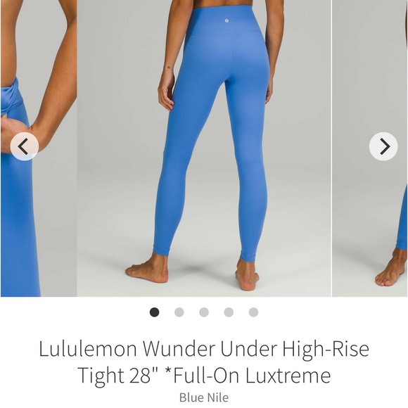 Rare Lululemon wunder under high rise tights Blue Nile 28” Sz 6 - Picture 2 of 6
